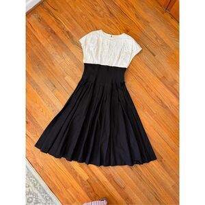 Vintage Marie St. Claire Linen Blend Embroidered Dress Size 12